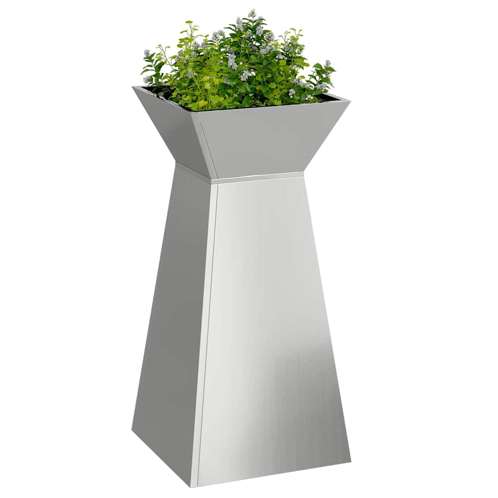 Vaso a Pilastro Argento 35 x 35 x 73 cm Acciaio zincato