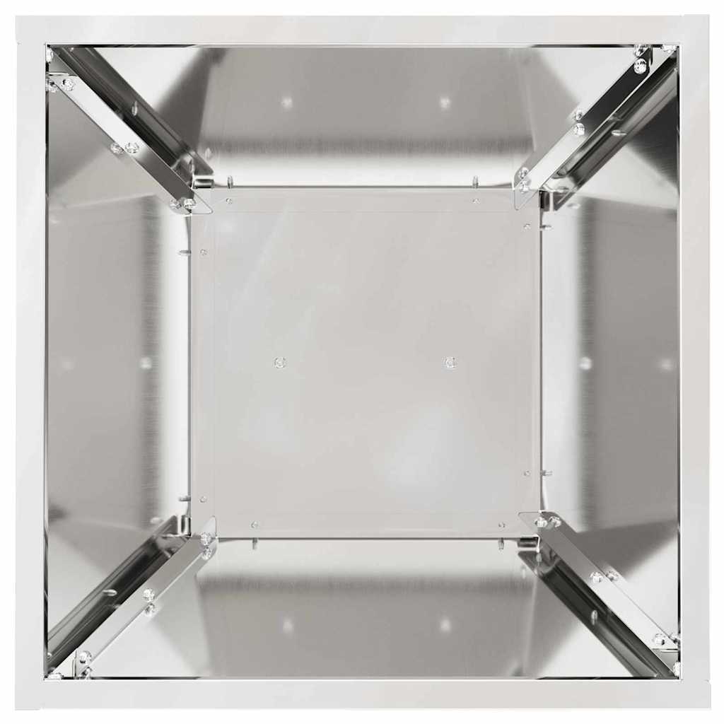 Vaso a Pilastro 2 pz Argento 35 x 35 x 73 cm Acciaio zincato