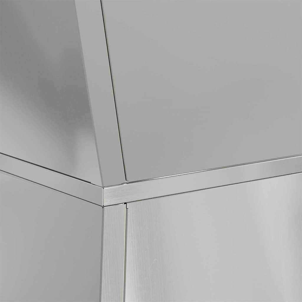Vaso a Pilastro 2 pz Argento 35 x 35 x 73 cm Acciaio zincato