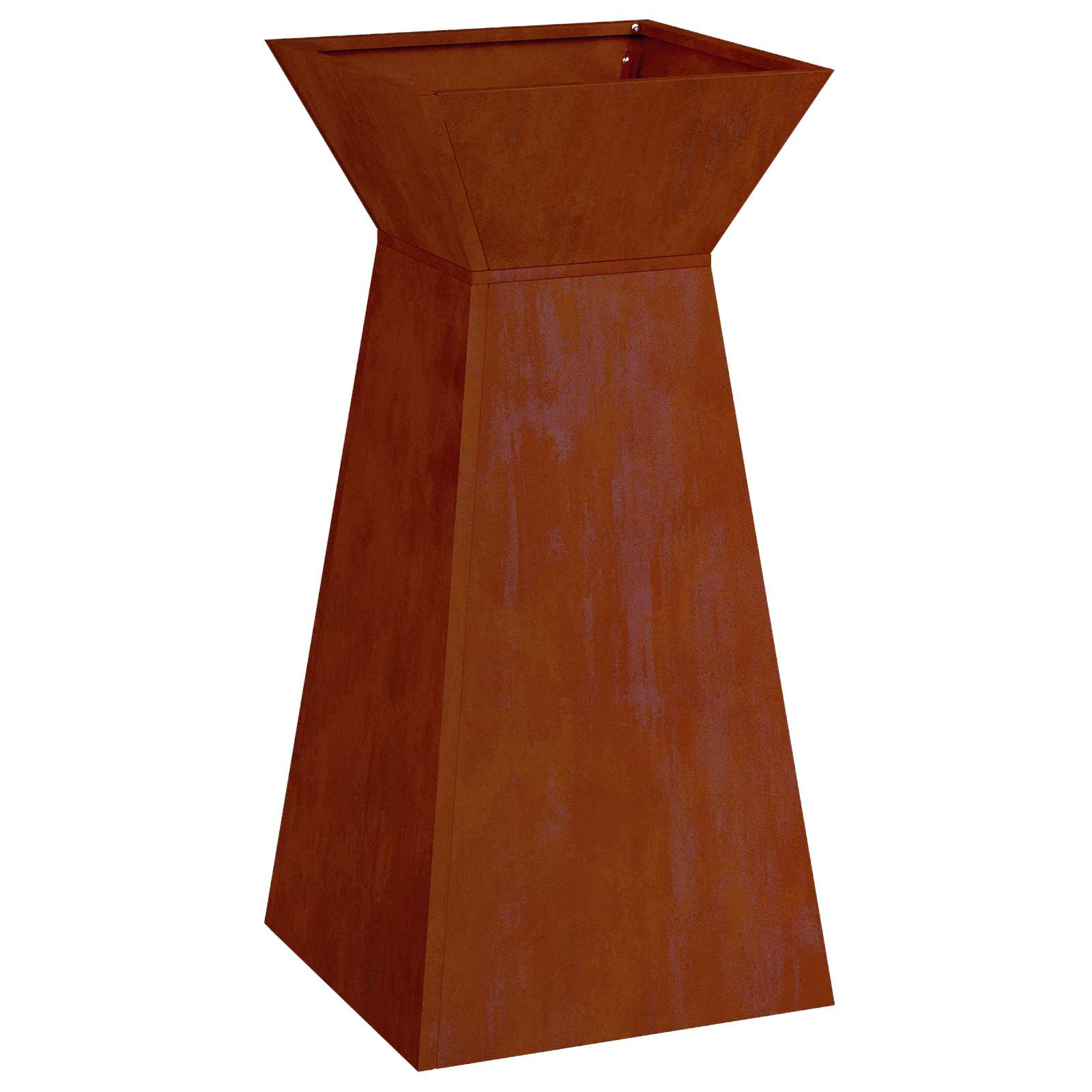Vaso a Pilastro Ruggine 35 x 35 x 73 cm Acciaio Corten