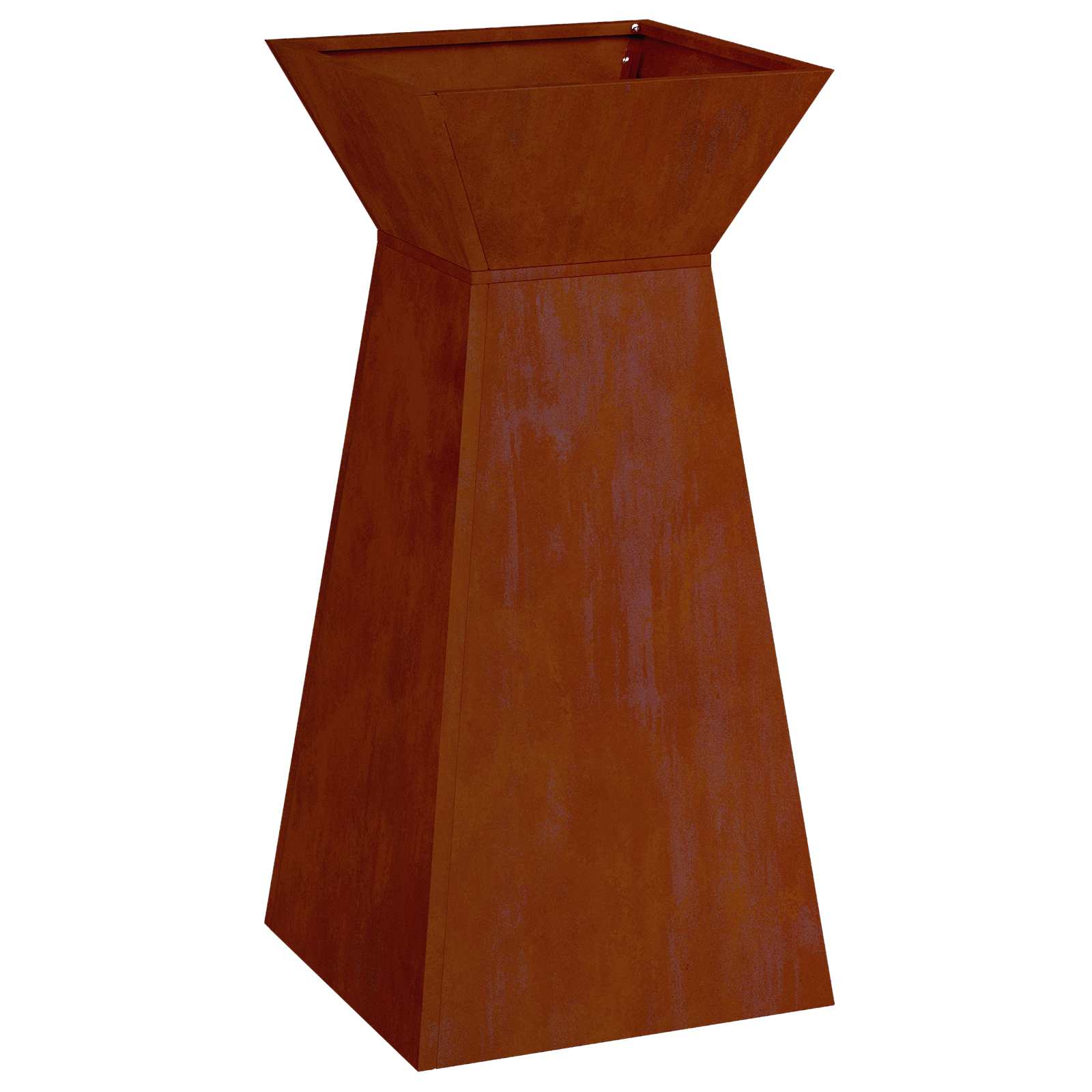 Vaso a Pilastro 2 pz Ruggine 35 x 35 x 73 cm Acciaio Corten