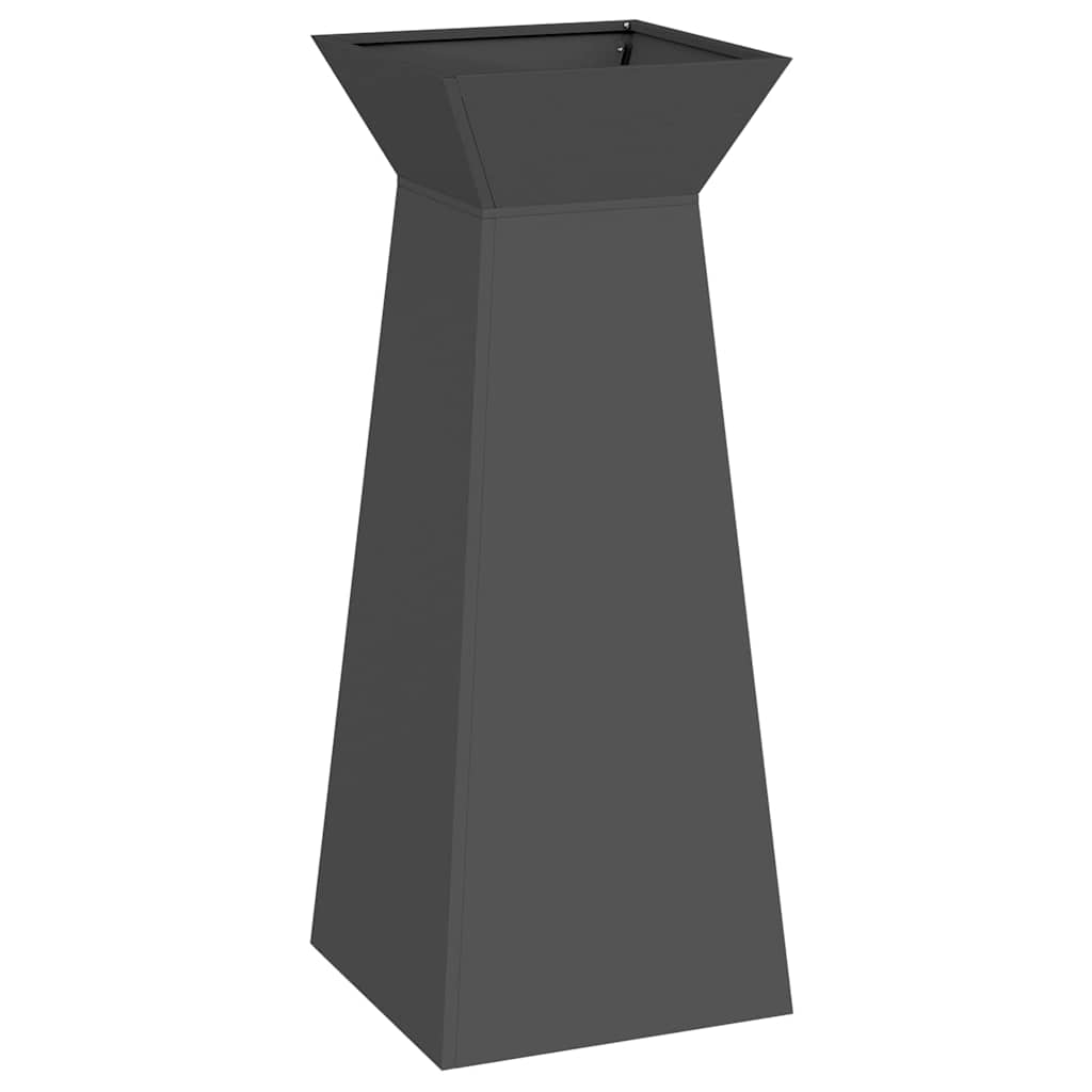 Vaso a Pilastro Nero 40 x 40 x 100 cm Acciaio laminato a freddo