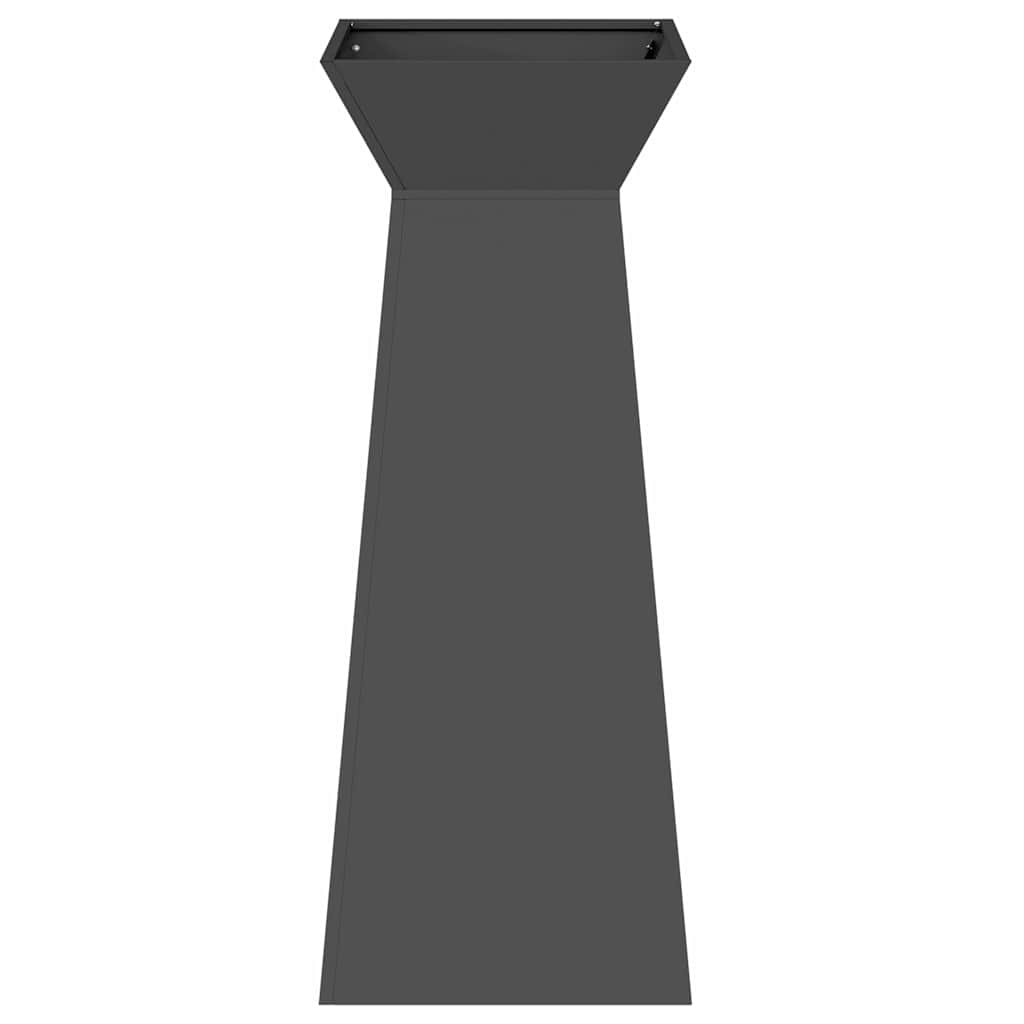 Vaso a Pilastro Nero 40 x 40 x 100 cm Acciaio laminato a freddo