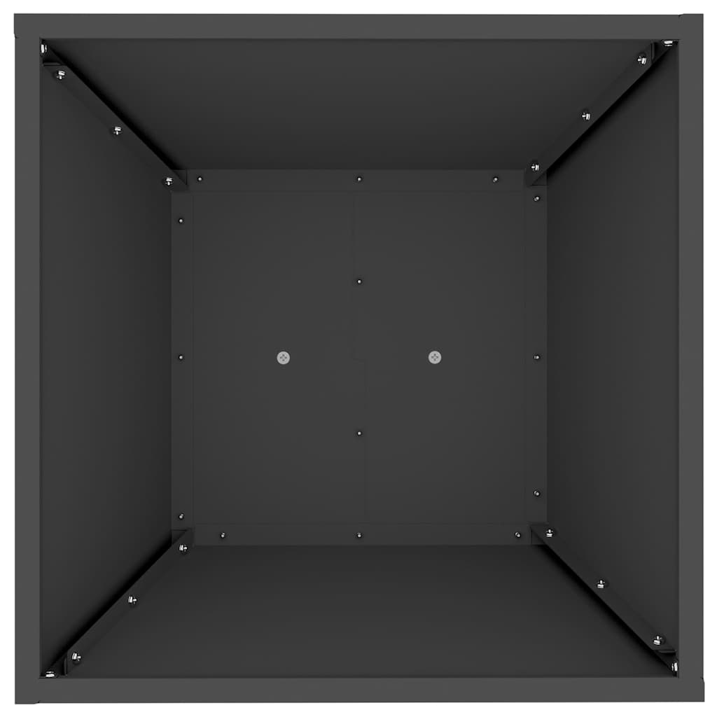 Vaso a Pilastro Nero 40 x 40 x 100 cm Acciaio laminato a freddo