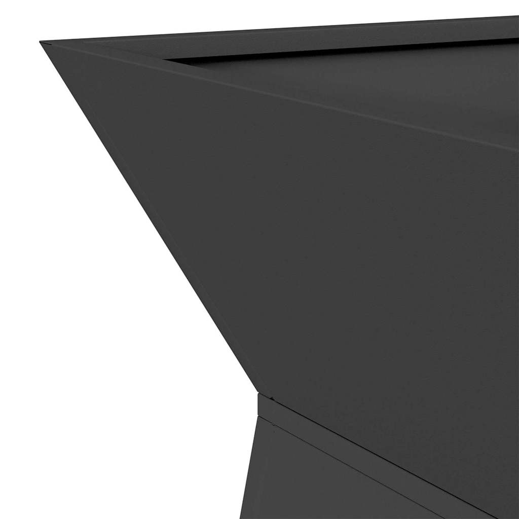 Vaso a Pilastro Nero 40 x 40 x 100 cm Acciaio laminato a freddo