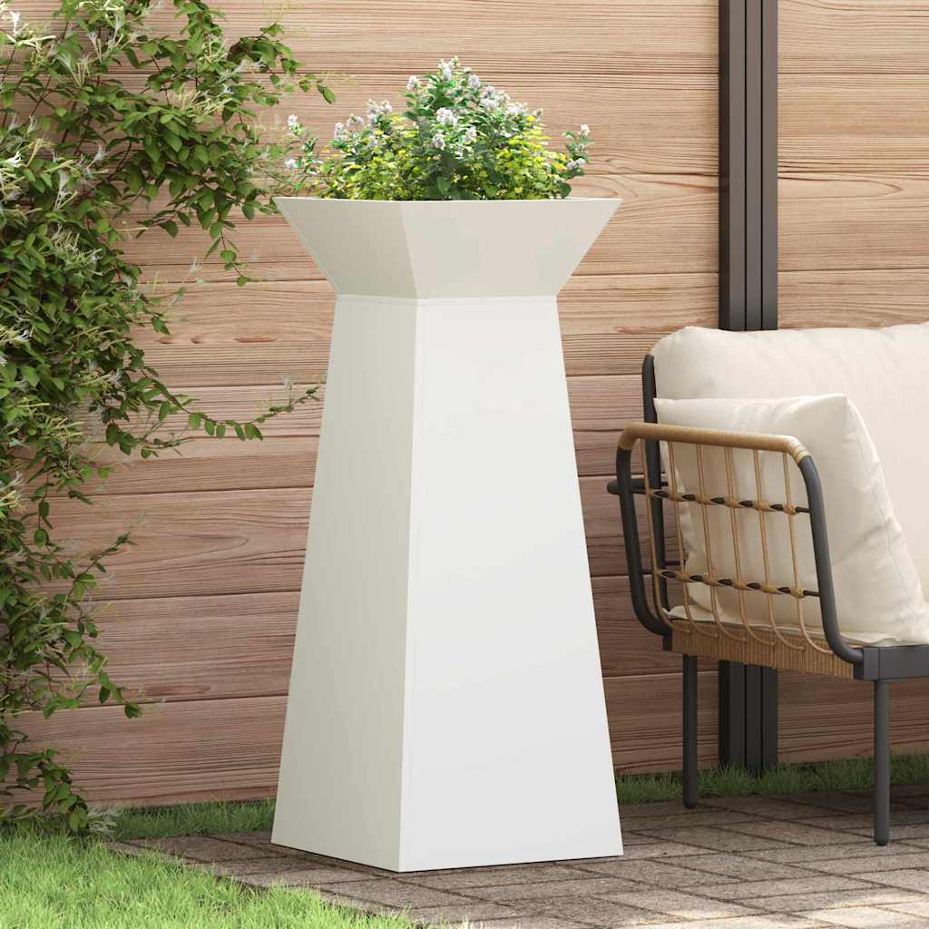 Vaso a Pilastro 2 pz Bianco 40 x 40 x 100 cm