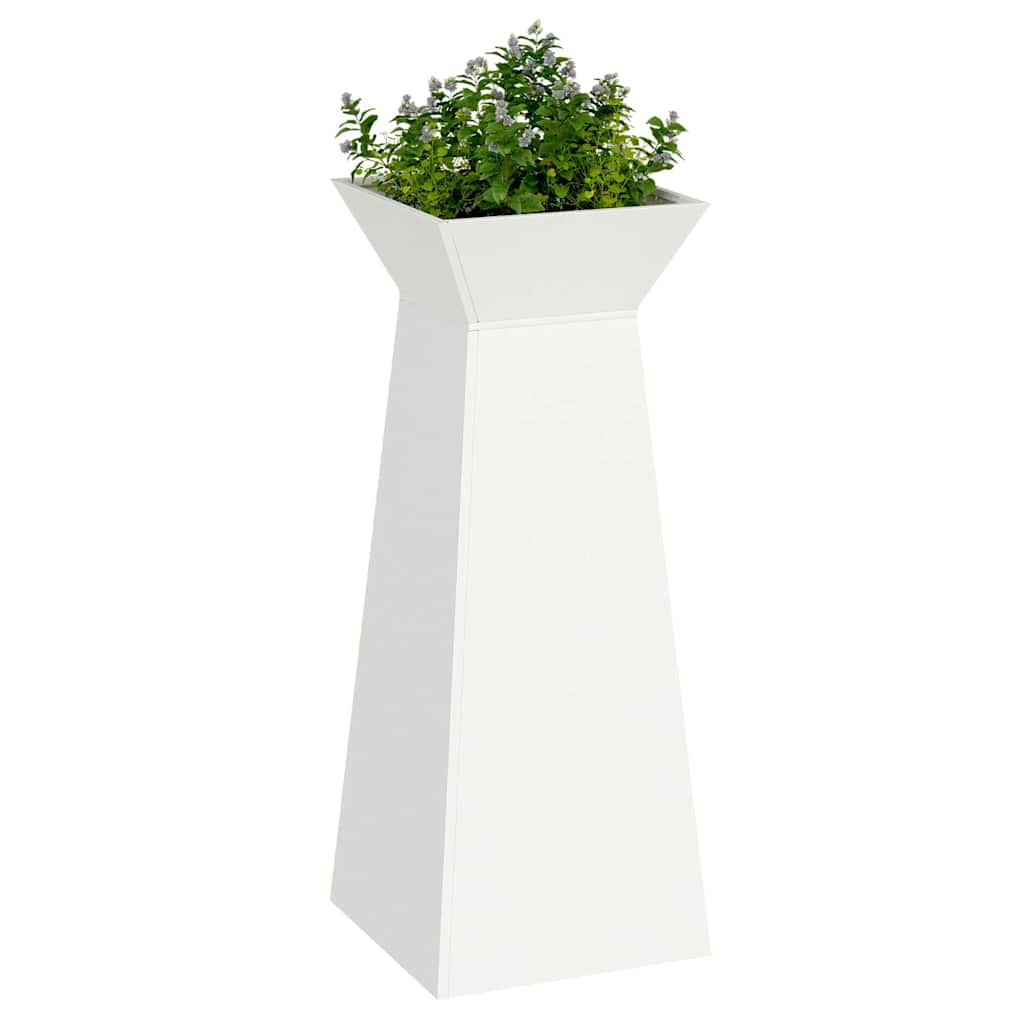 Vaso a Pilastro 2 pz Bianco 40 x 40 x 100 cm