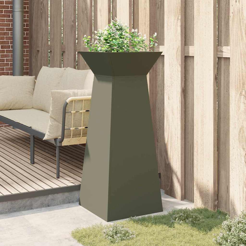 Vaso a Pilastro Verde Oliva 40 x 40 x 100 cm