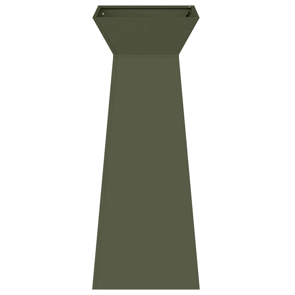 Vaso a Pilastro 2 pz Verde Oliva 40 x 40 x 100 cm