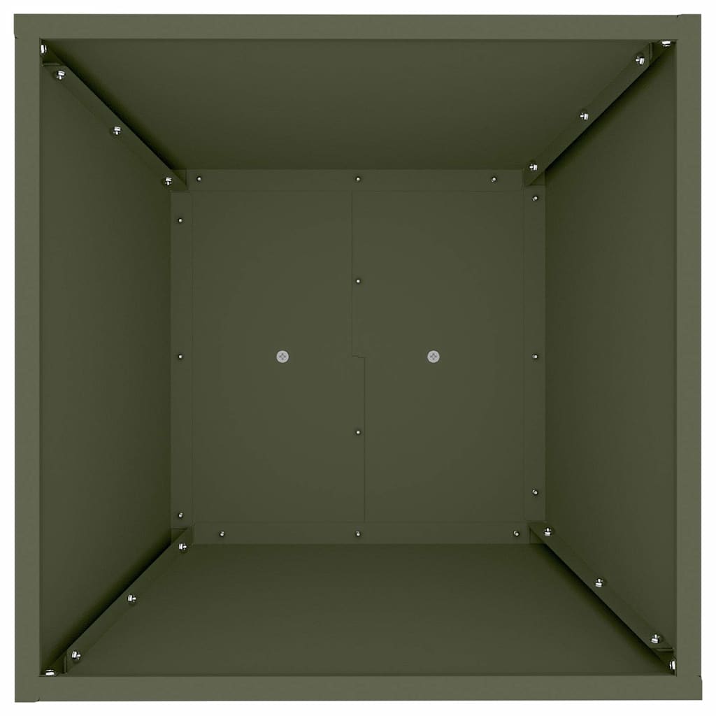 Vaso a Pilastro 2 pz Verde Oliva 40 x 40 x 100 cm