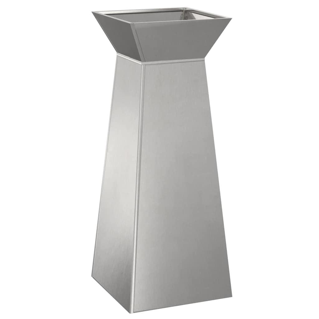 Vaso a Pilastro 2 pz Argento 40 x 40 x 100 cm Acciaio Inox