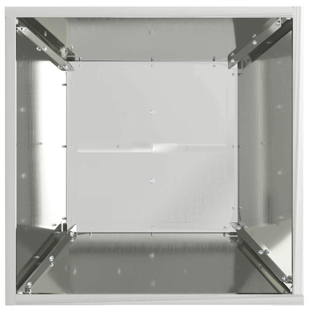 Vaso a Pilastro 2 pz Argento 40 x 40 x 100 cm Acciaio Inox