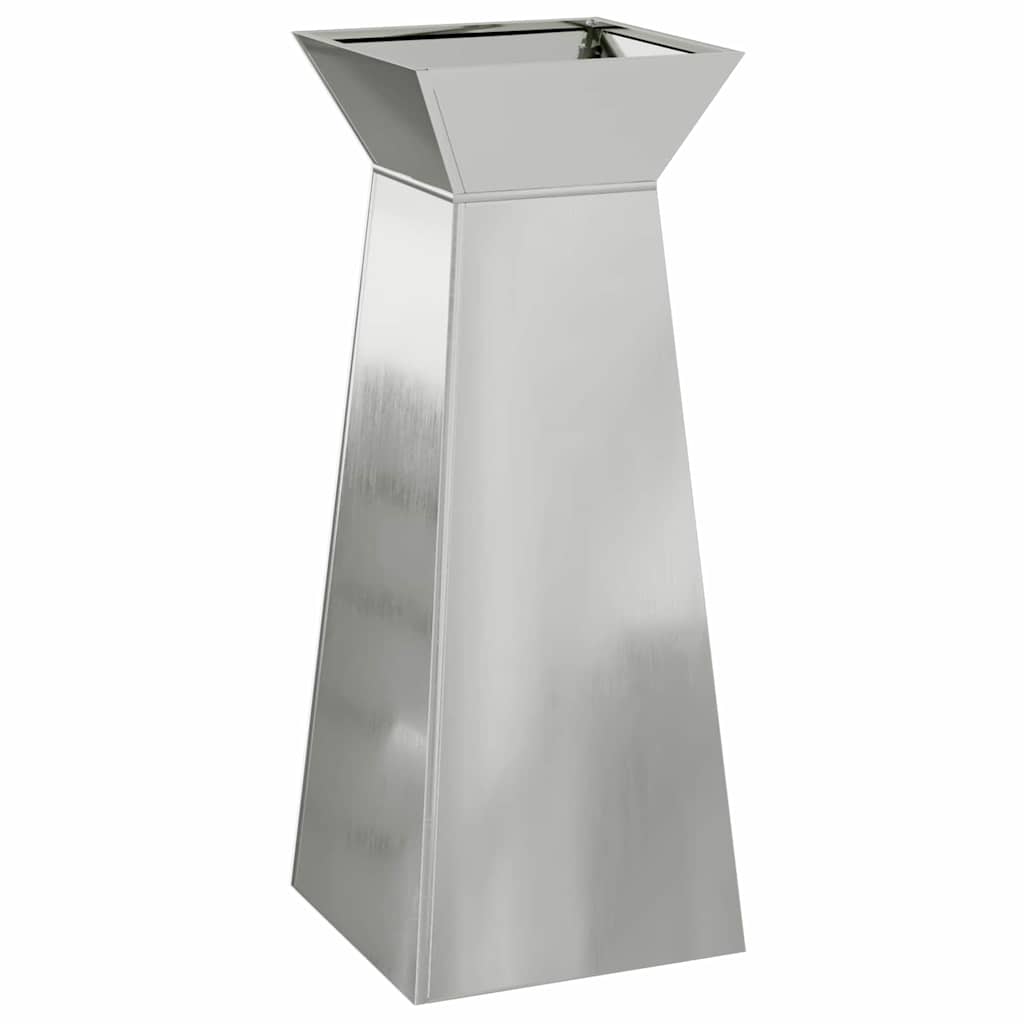 Vaso a Pilastro Argento 40 x 40 x 100 cm Acciaio zincato