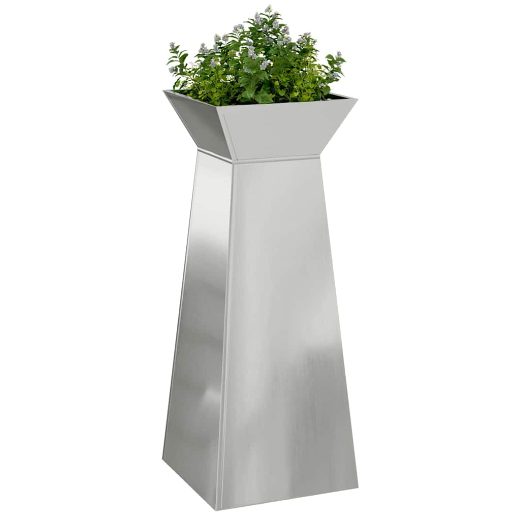 Vaso a Pilastro Argento 40 x 40 x 100 cm Acciaio zincato