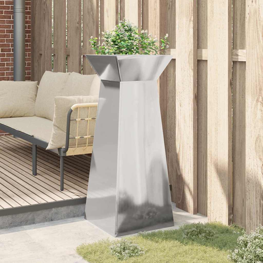 Vaso a Pilastro Argento 40 x 40 x 100 cm Acciaio zincato
