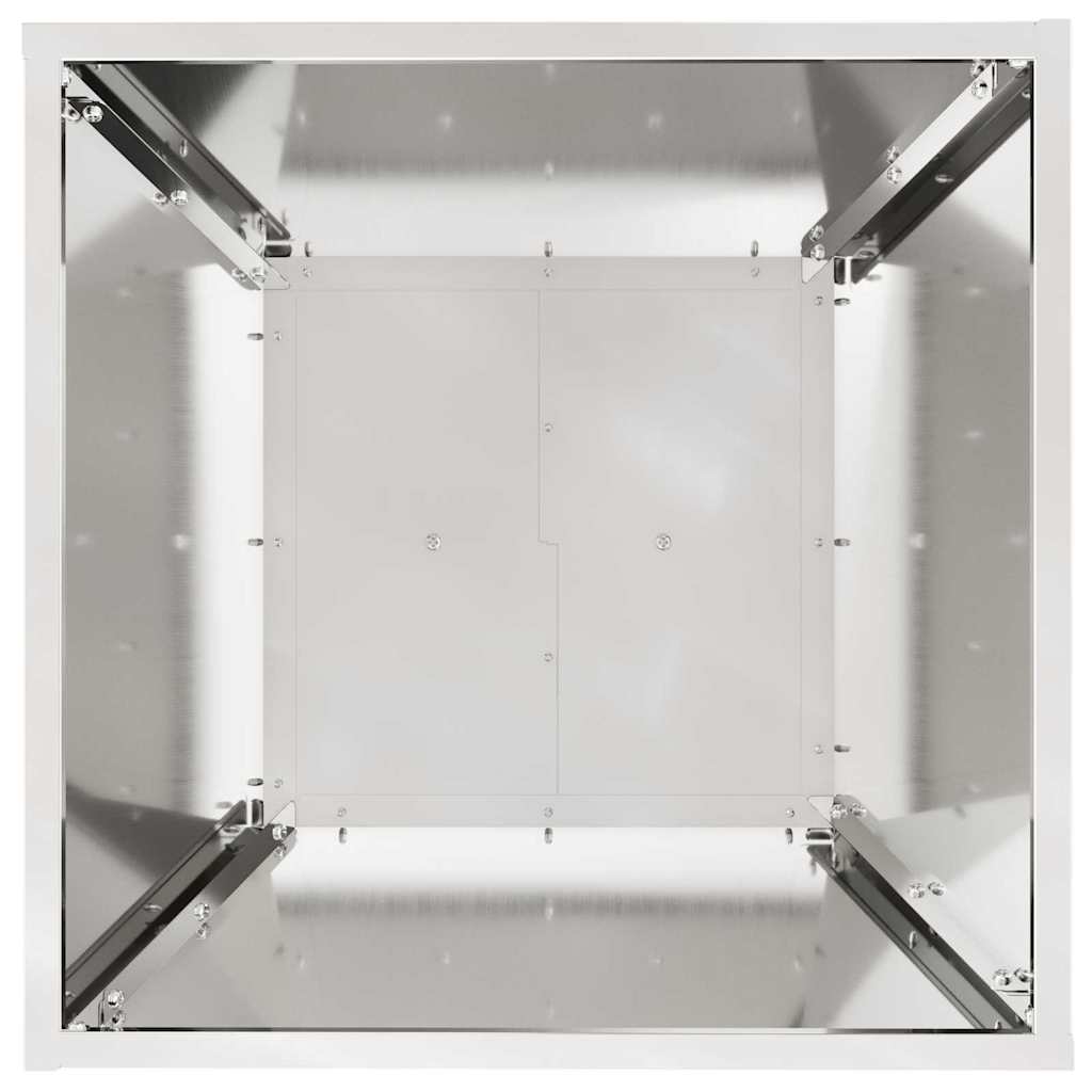 Vaso a Pilastro 2 pz Argento 40 x 40 x 100 cm Acciaio zincato