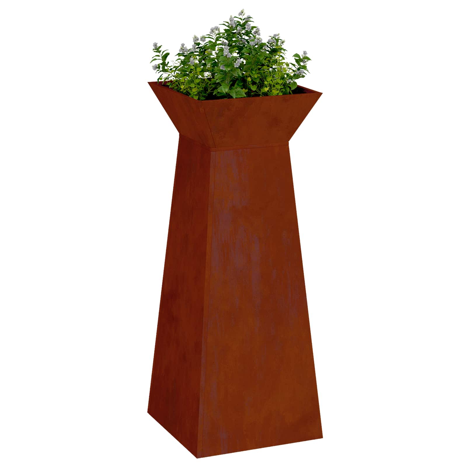 Vaso a Pilastro 2 pz Ruggine 40 x 40 x 100 cm Acciaio Corten