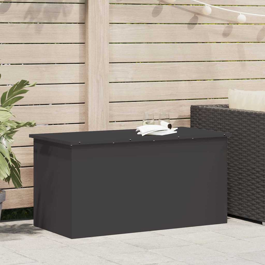 Cassa per cuscini da giardino Acciaio zincato 220 L Nero