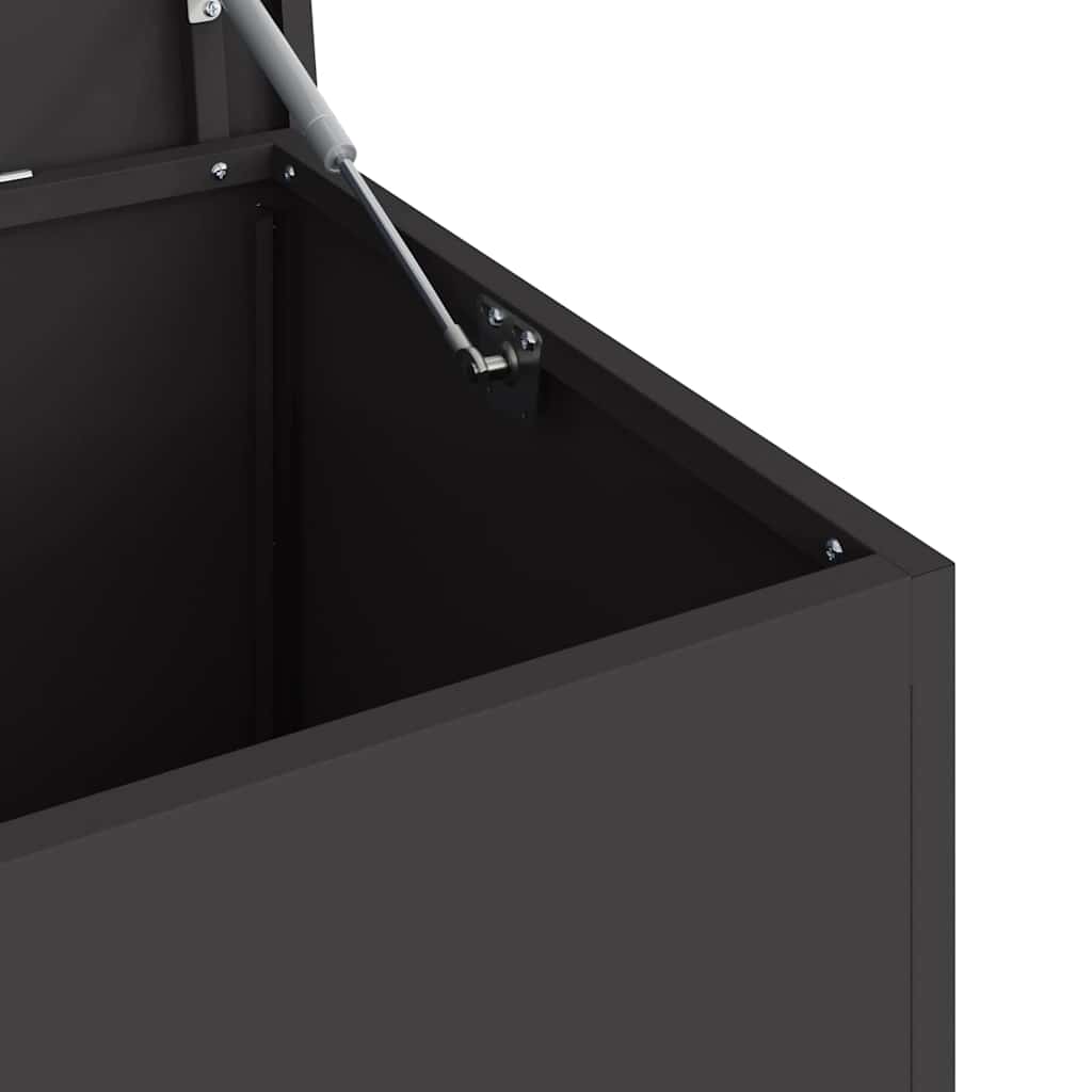 Cassa per cuscini da giardino Acciaio zincato 220 L Nero
