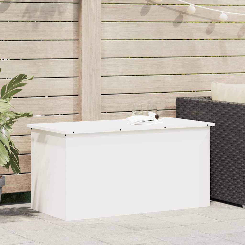 Cassa per cuscini da giardino Acciaio zincato 220 L Bianco