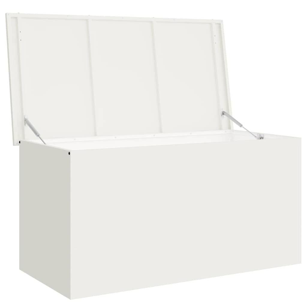 Cassa per cuscini da giardino Acciaio zincato 220 L Bianco