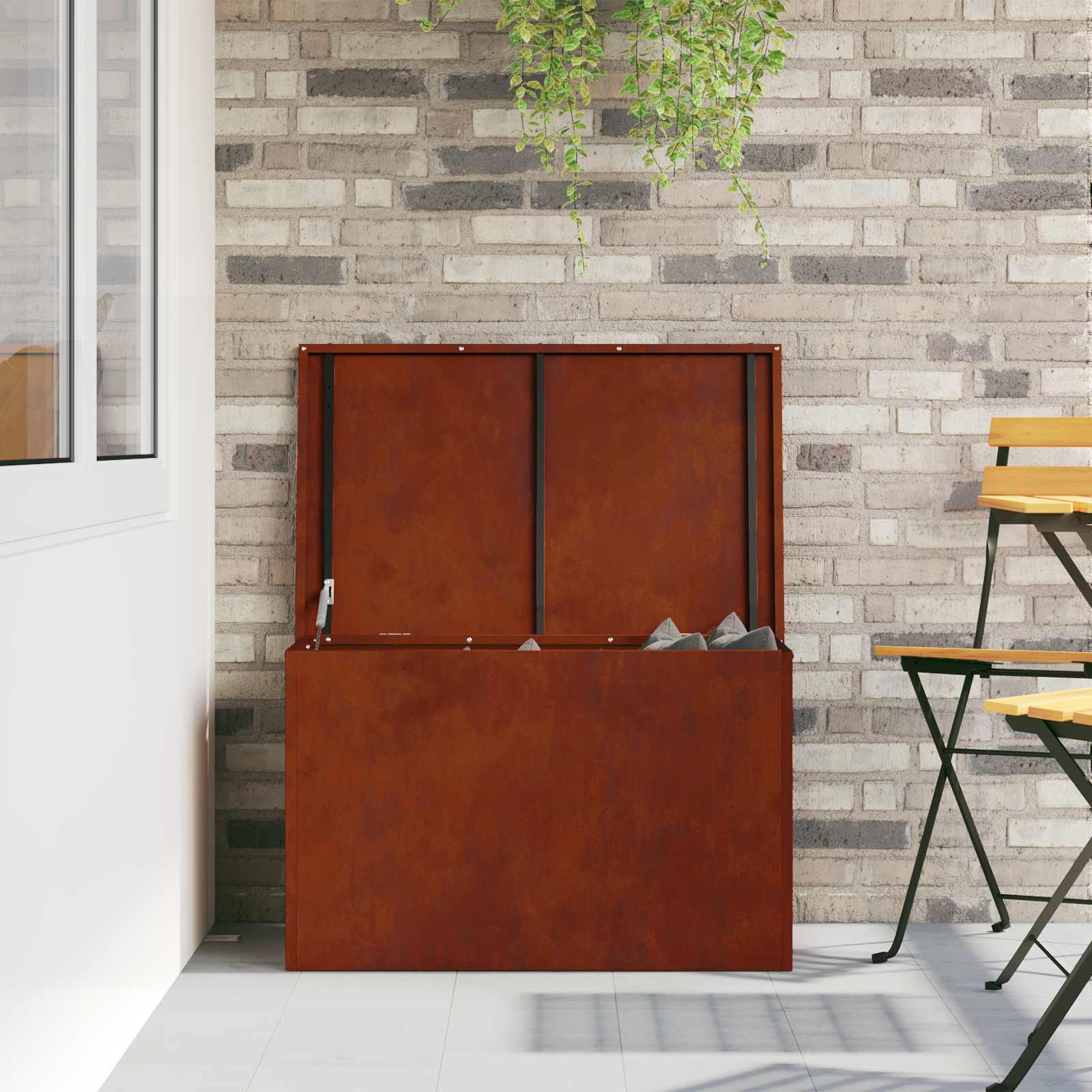 Cassa per cuscini da giardino Acciaio zincato 80 x 50,5 x 50 cm