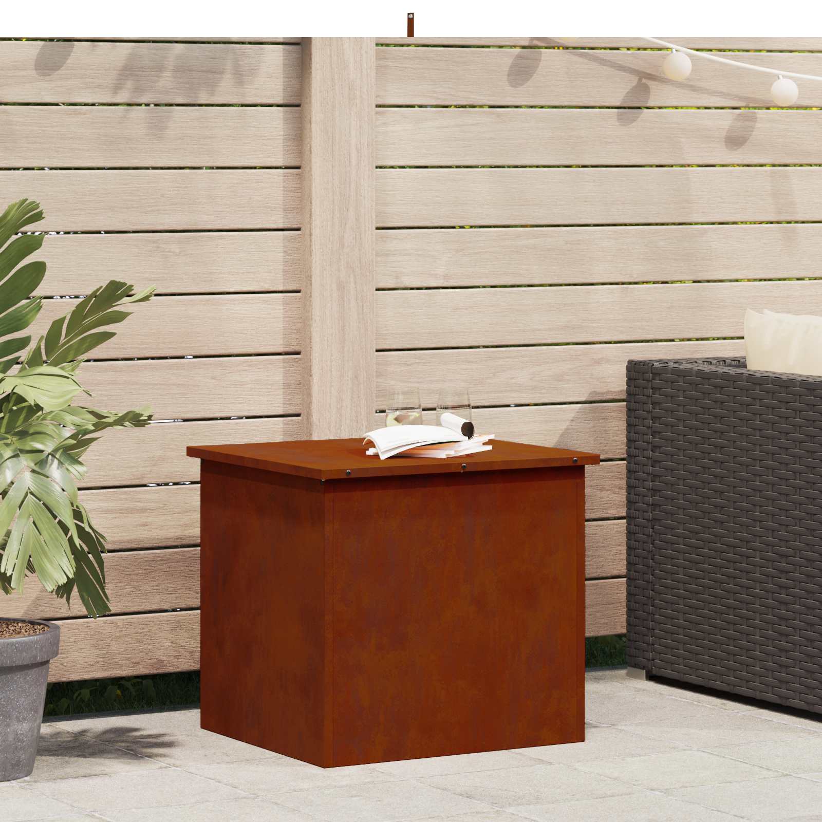 Cassa per cuscini da giardino Acciaio zincato 55 x 50,5 x 50 cm