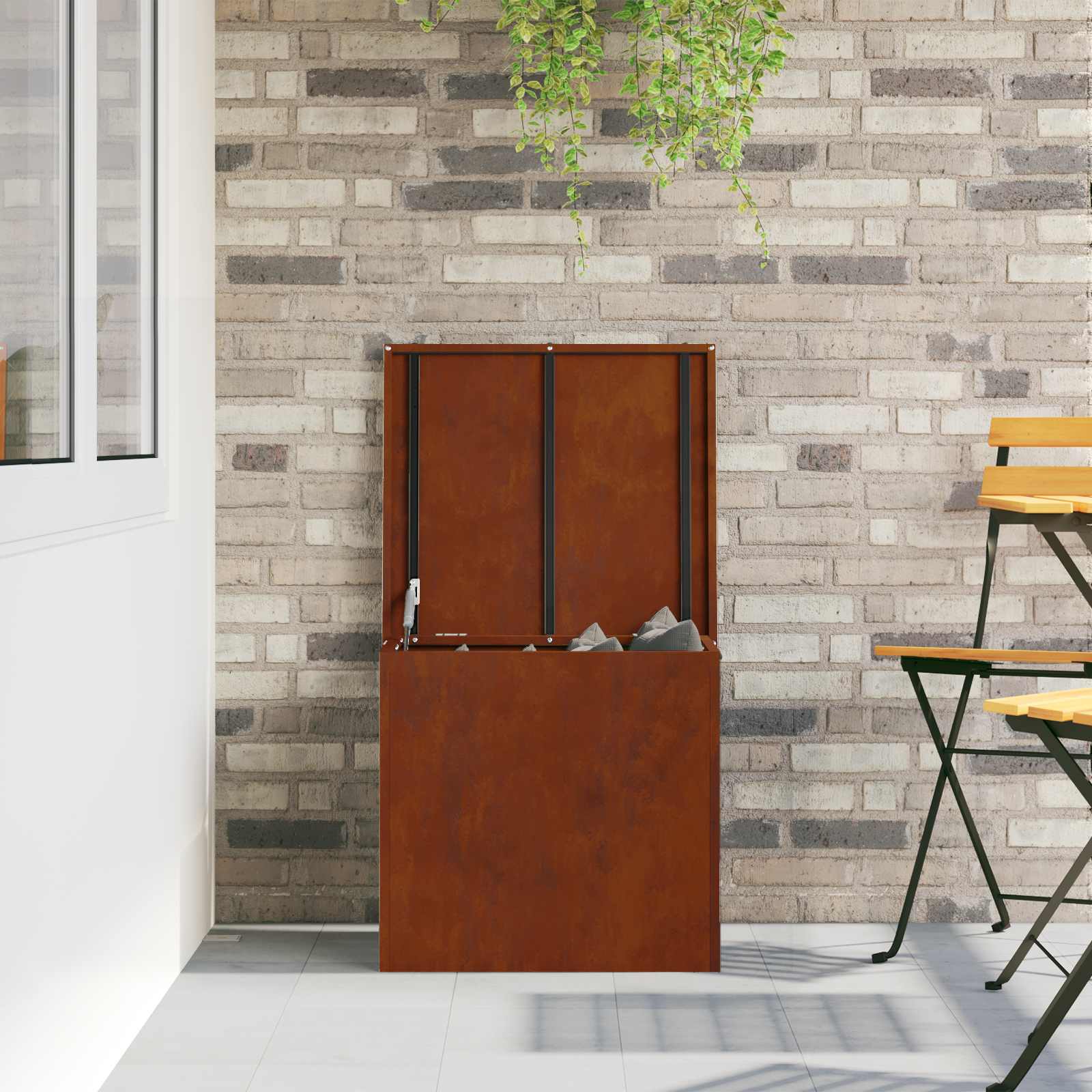 Cassa per cuscini da giardino Acciaio zincato 55 x 50,5 x 50 cm