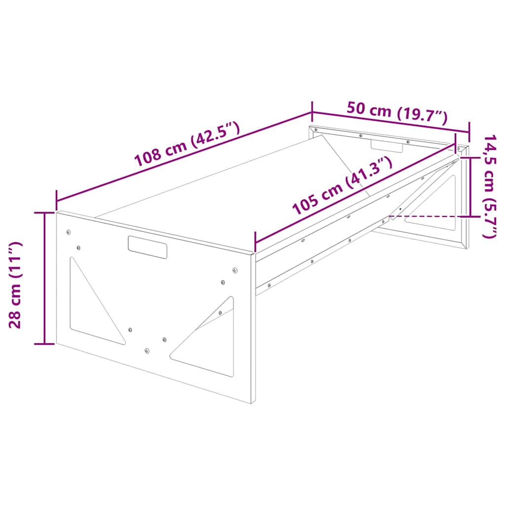 Abbeveratoio per bestiame Nero 108 x 50 x 28 cm 10 kg