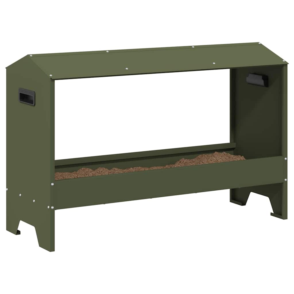 Mangiatoia per polli Verde oliva 81 x 32 x 53,5 cm