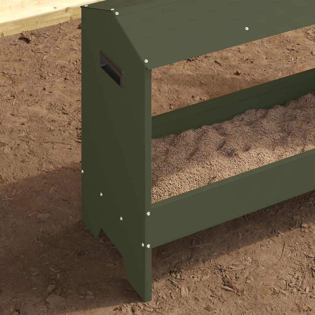 Mangiatoia per polli Verde oliva 81 x 32 x 53,5 cm