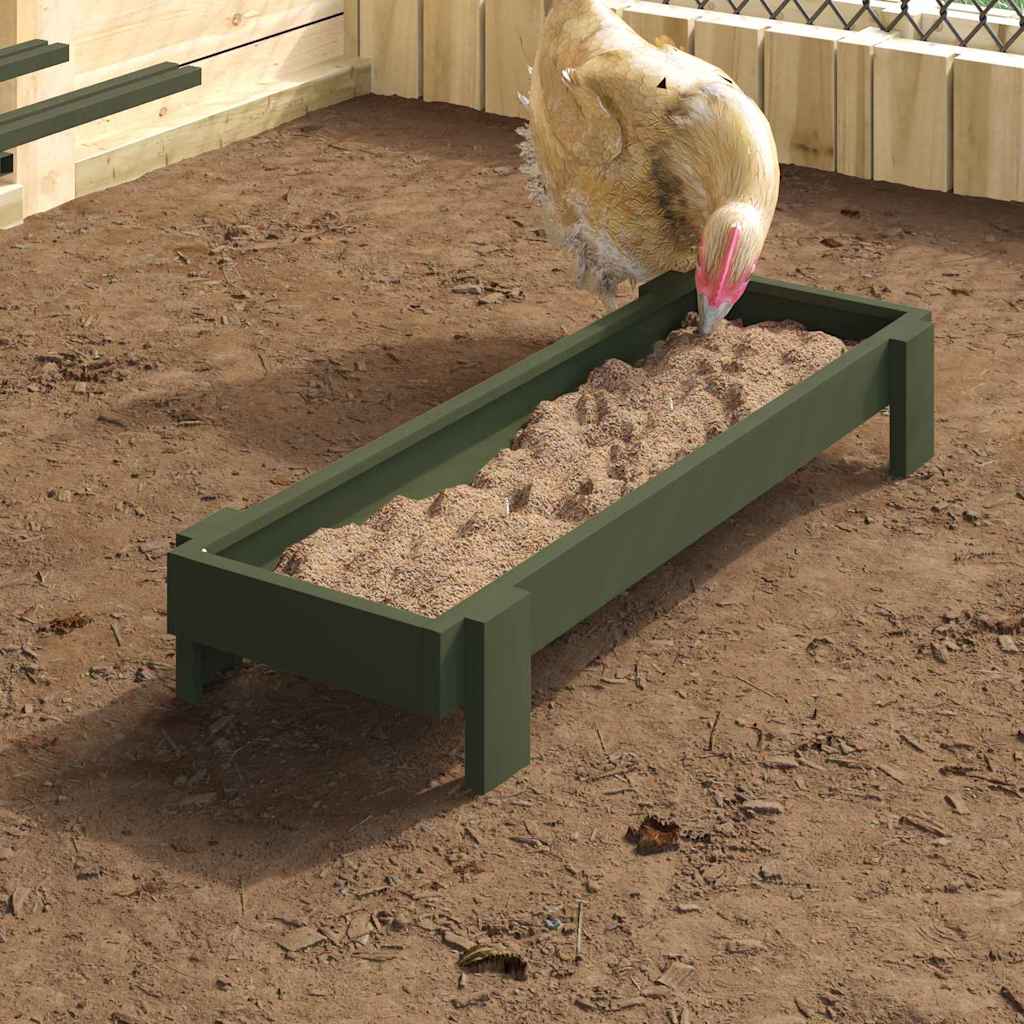 Mangiatoia per polli Verde oliva 80 x 28 x 13.5 cm