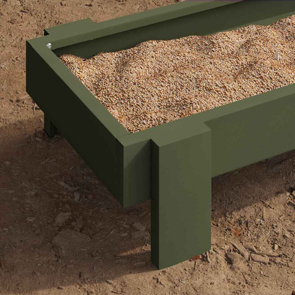 Mangiatoia per polli Verde oliva 80 x 28 x 13.5 cm