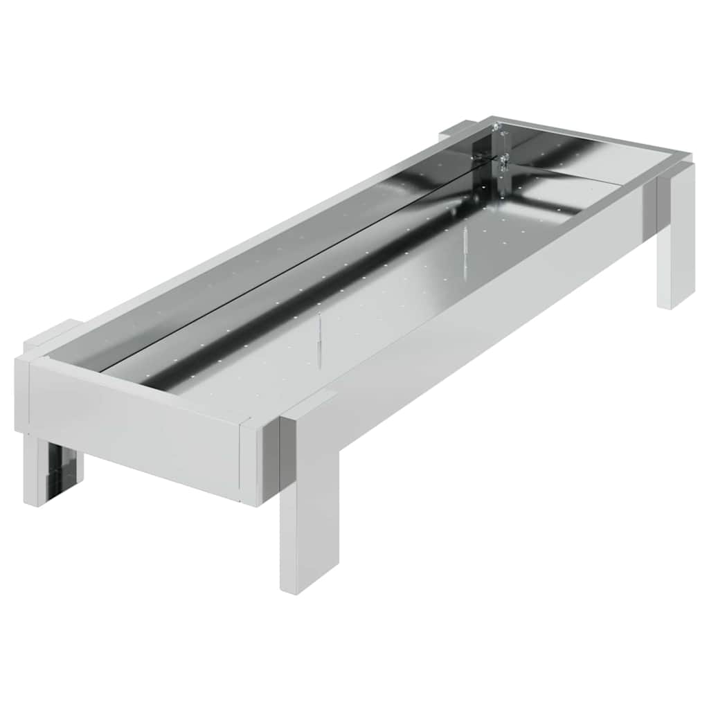 Mangiatoia per polli Argento 80 x 28 x 13.5 cm Acciaio zincato