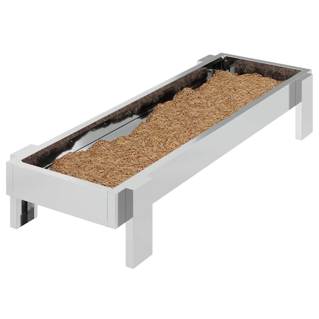 Mangiatoia per polli Argento 80 x 28 x 13.5 cm Acciaio zincato