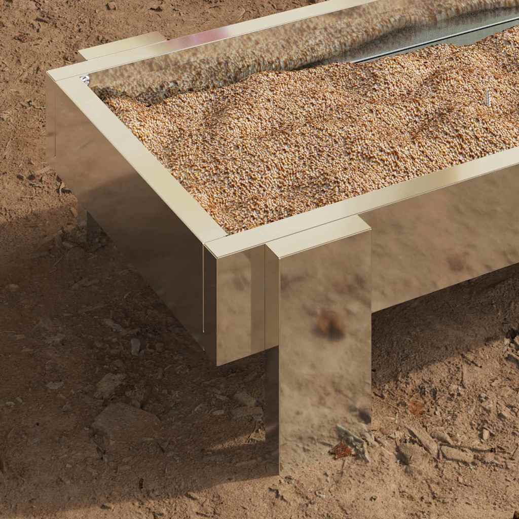 Mangiatoia per polli Argento 80 x 28 x 13.5 cm Acciaio zincato