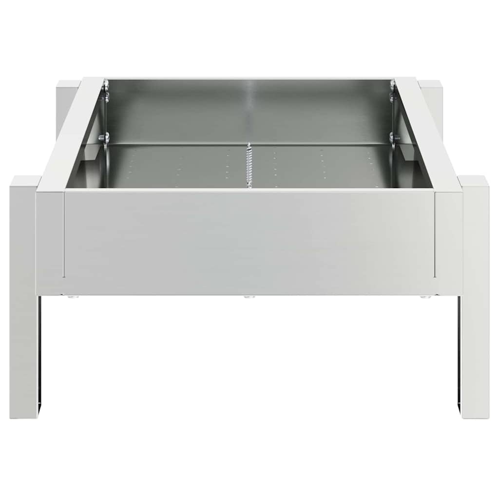 Mangiatoia per polli Argento 80 x 28 x 13.5 cm Acciaio zincato
