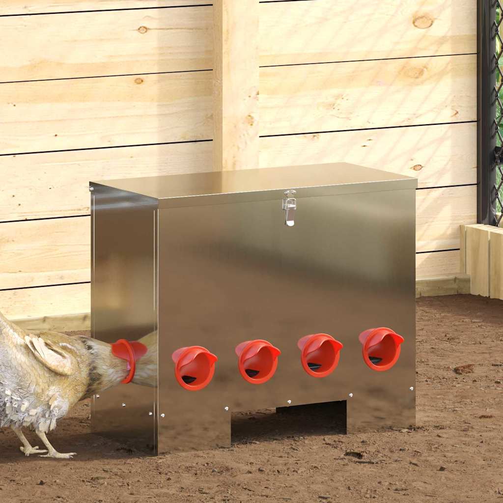 Feeder per pollo Argento 60,5 x 29 x 51 cm 25 kg