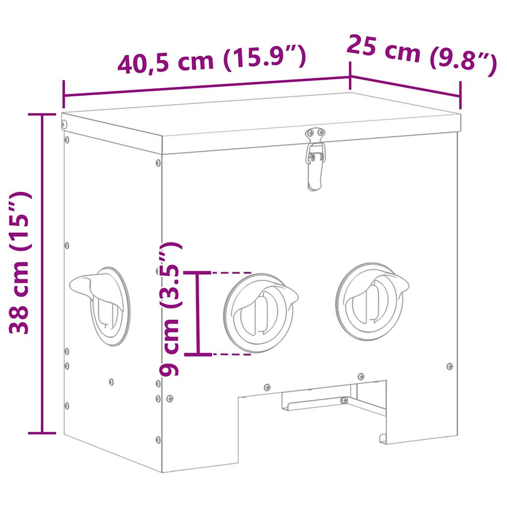 Feeder per pollo Nero 40,5 x 25 x 38 cm 20 kg