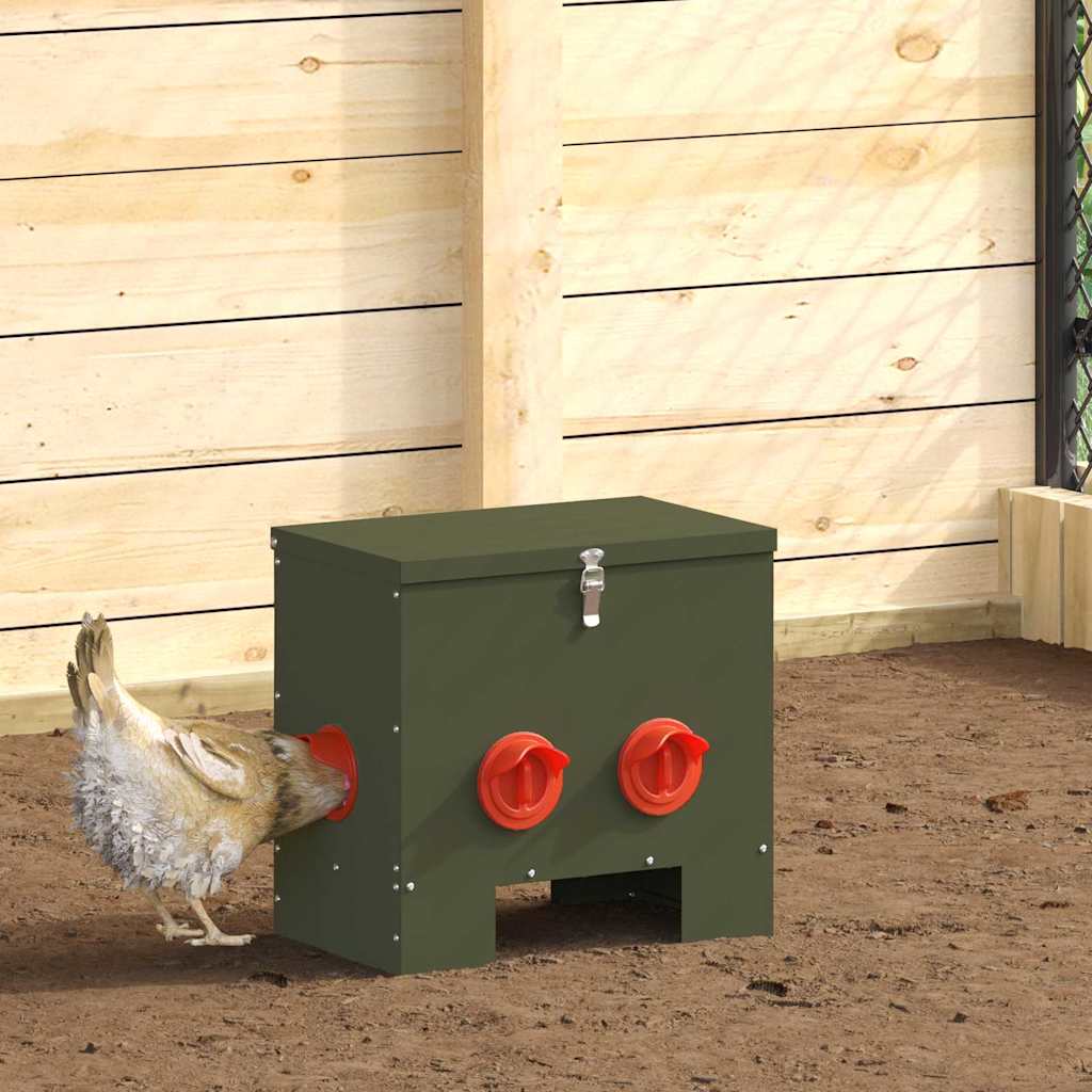 Feeder per pollo Verde Oliva 40,5 x 25 x 38 cm 20 kg