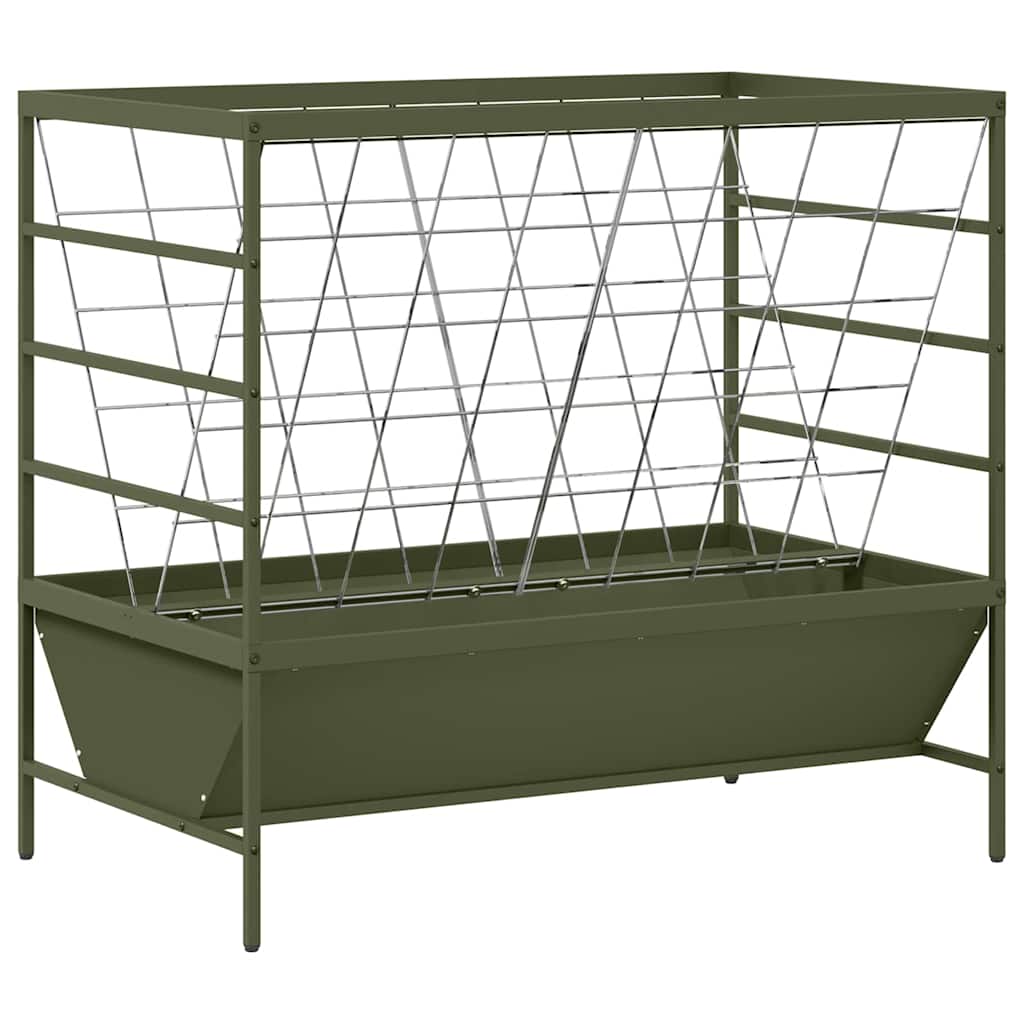 Mangiatore per Bestiame Verde Oliva 100 x 60 x 90 cm 15 kg