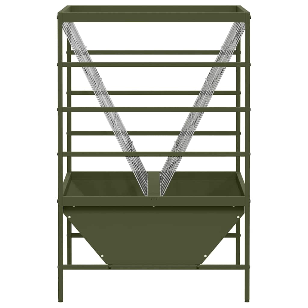 Mangiatore per Bestiame Verde Oliva 100 x 60 x 90 cm 15 kg