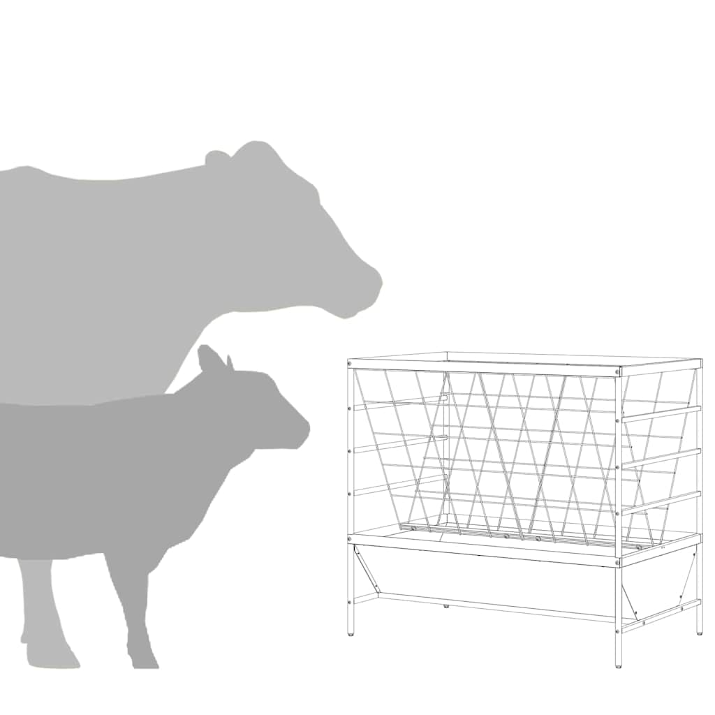 Mangiatore per Bestiame Argento 100 x 60 x 90 cm 15 kg