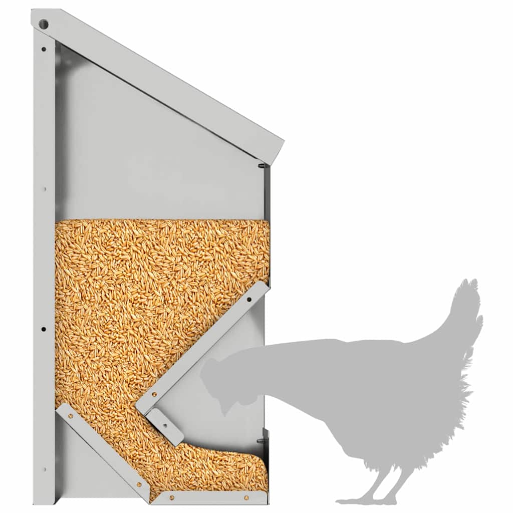 Feeder per pollo Argento 21 x 16 x 33 cm 3 kg Acciaio zincato