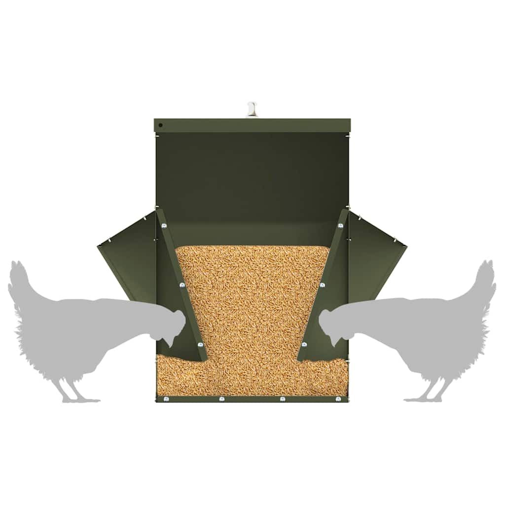 Feeder per pollo Verde Oliva 40,5 x 45 x 41 cm 20 kg