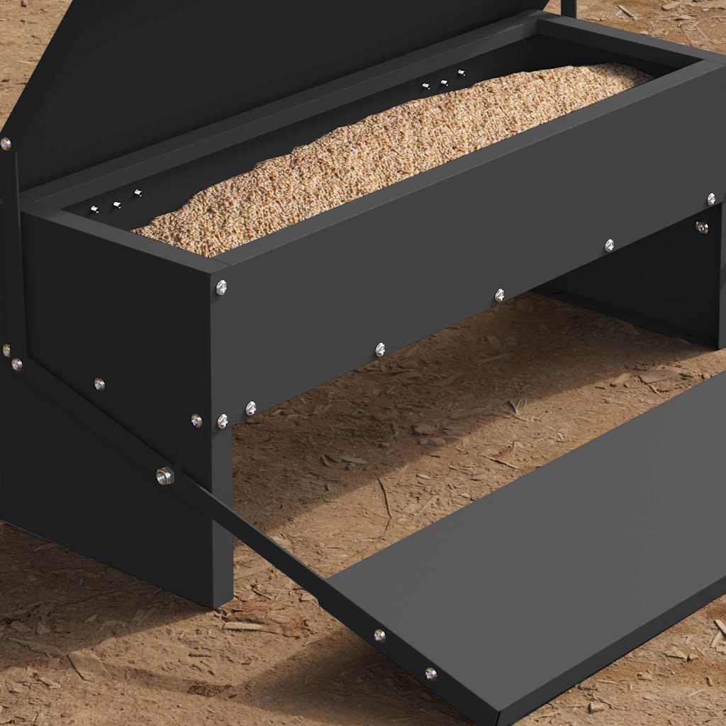 Mangiatore a Pedale per Pollo Nero 48,5 x 39,5 x 19 cm 5 kg