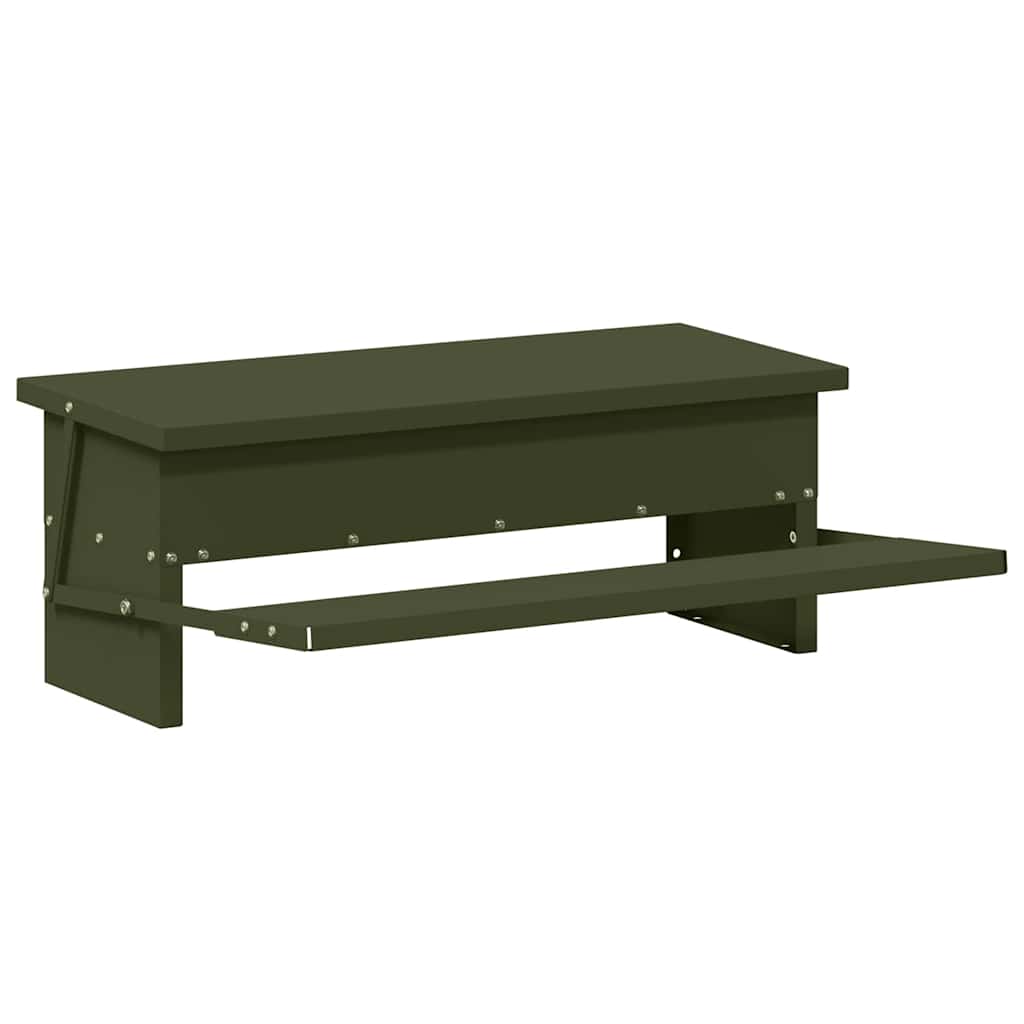 Mangiatore a Pedale per Pollo Verde Oliva 48,5 x 39,5 x 19 cm