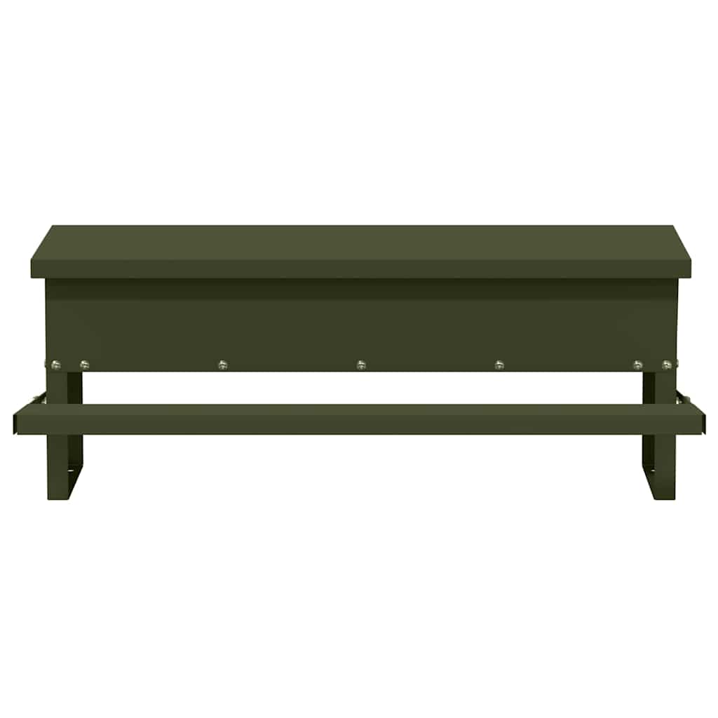 Mangiatore a Pedale per Pollo Verde Oliva 48,5 x 39,5 x 19 cm
