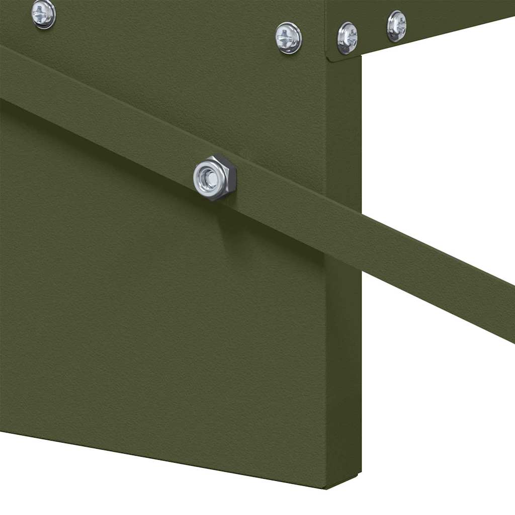 Mangiatore a Pedale per Pollo Verde Oliva 48,5 x 39,5 x 19 cm