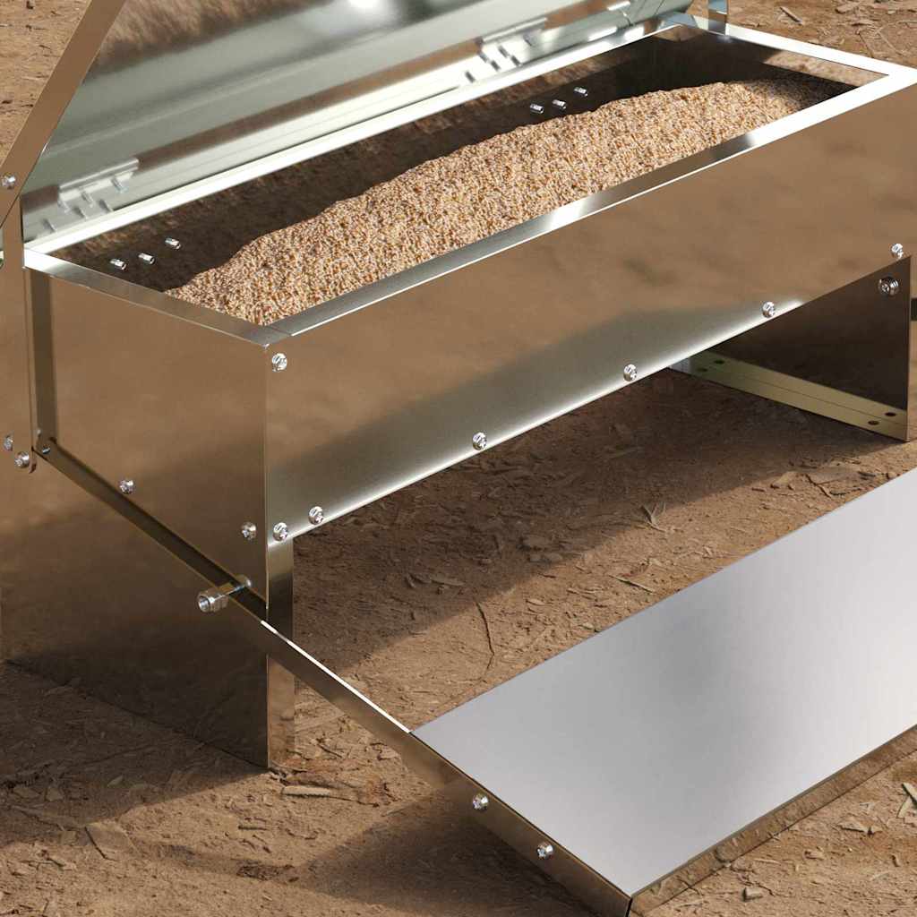 Mangiatore a Pedale per Pollo Argento 48,5 x 39,5 x 19 cm 5 kg